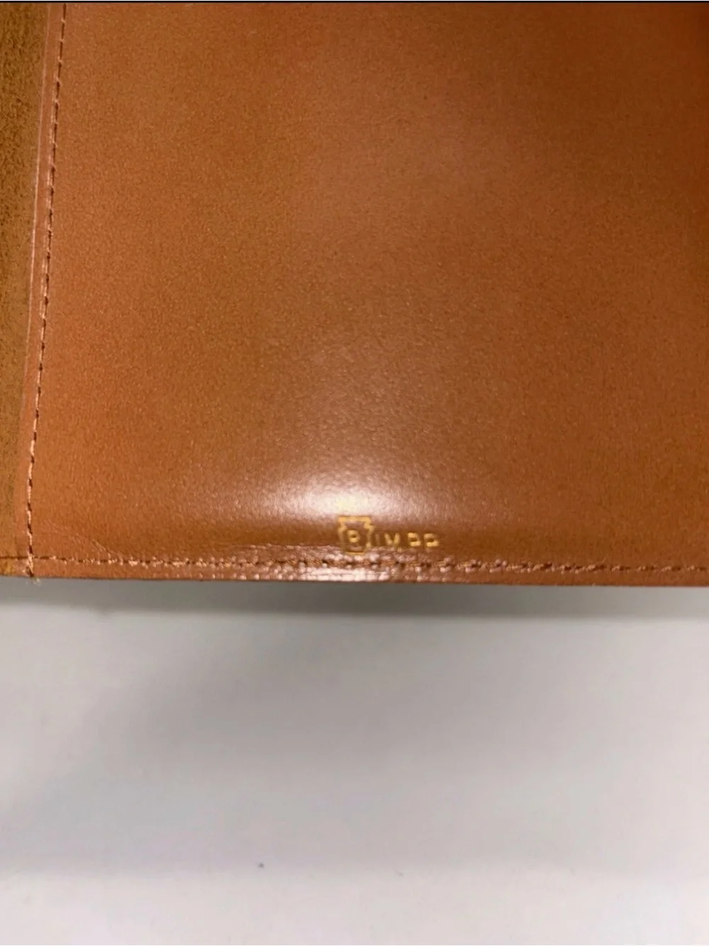 Vintage RUMPP WALLET SEAL KIDSKIN Leather Brown Credit Cards CHECKS